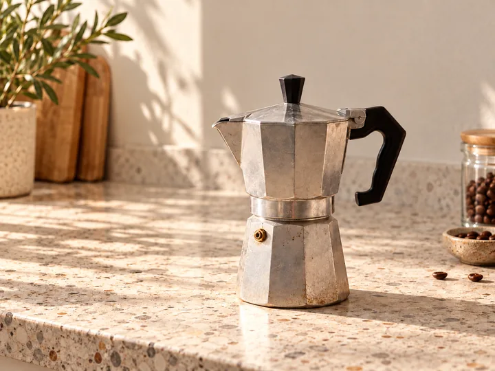 Cafetera moka sobre una encimera