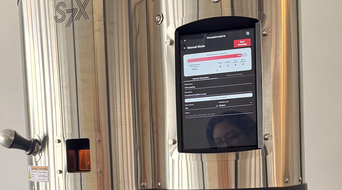 Pantalla de control de la tostadora S7X de BMC